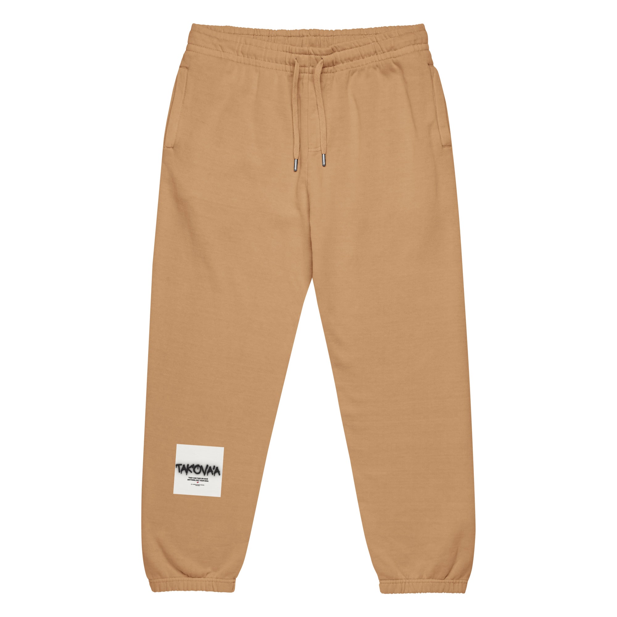 Features a Sandstone colorway and often includes graphic prints on the back leg or hip.