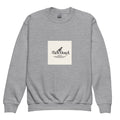 Gray sweatshirt with a logo on a white background
